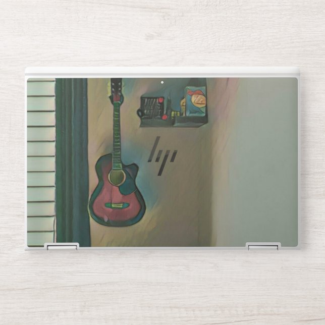 Gift for guitar player HP laptop skin (Front)