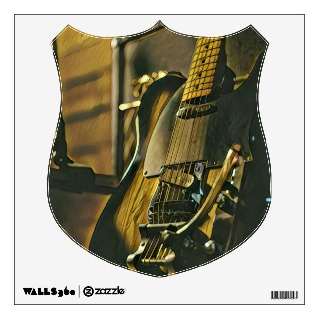 Gift for guitarist boyfriend wall decal (Front)