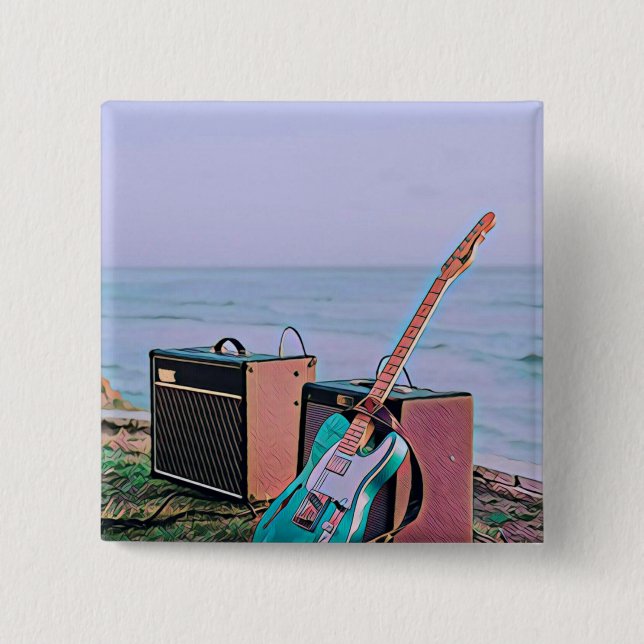 Gift for guitarist friend button (Front)