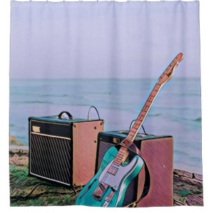 Gift for guitarist friend shower curtain
