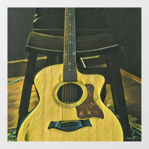 Gift for guitarist friend wall decal 