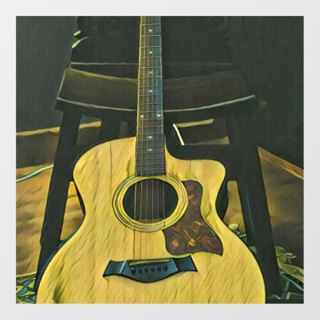 Gift for guitarist friend wall decal  (Front)