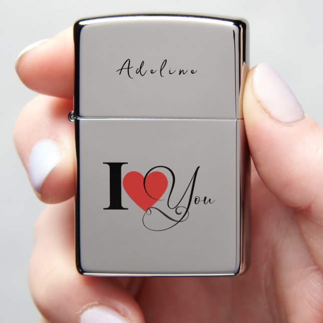 Gift for Her or Him  Romantic Engraved Style Zippo Lighter (In Hand)