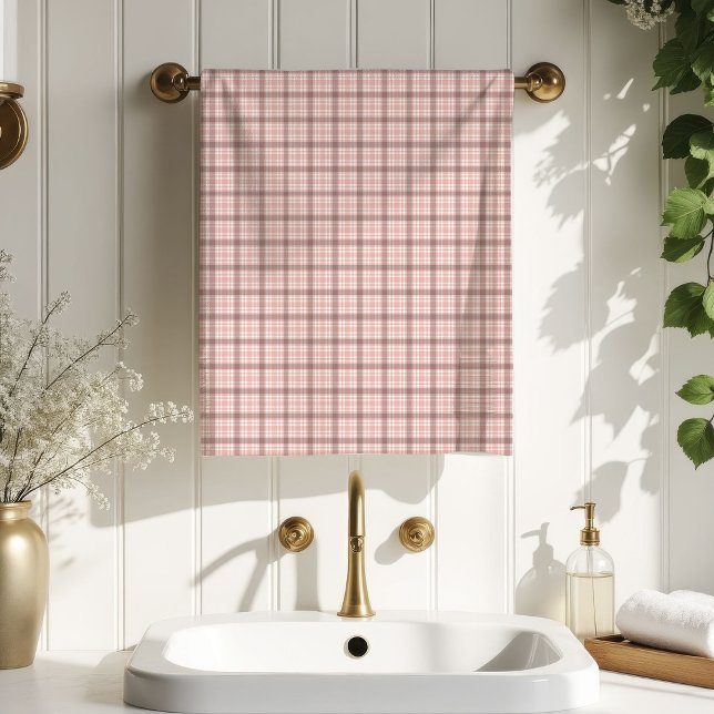 Gift for Her Rose Gold Plaid Towel for Bathroom (Gift for Her Rose Gold Plaid Towel for Bathroom)