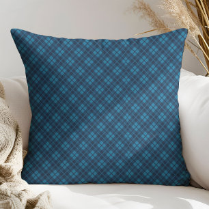 Gift for Him Navy and Blue Plaid Pillow Design