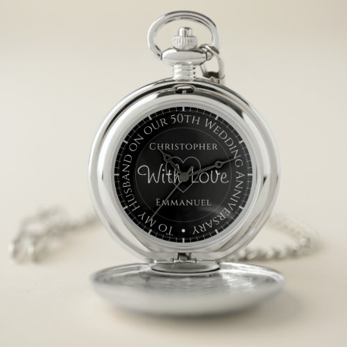 Gift for Husband 50th Wedding Anniversary Pocket Watch