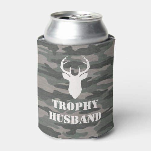 Gift for Husband Camo Trophy Husband Can Cooler
