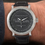 Gift for Husband on his 40th Birthday Watch<br><div class="desc">Gift watch for husband on his birthday. Special watch with inscription. 40th birthday gift. Watch has inscription plus the message "With Love". Also the names of each partner. Black watch face.</div>