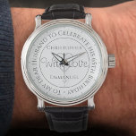 Gift for Husband on his 65th Birthday Watch<br><div class="desc">Gift watch for husband on his birthday. Special watch with inscription. 65th birthday gift. Watch has inscription plus the message "With Love". Also the names of each partner. White watch face.</div>