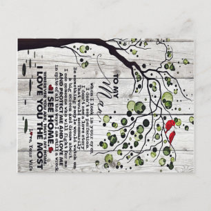 Gift For Husband To My Husband Lovely Letter Announcement Postcard