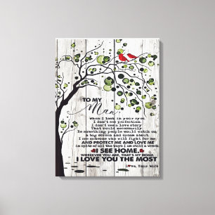 Gift For Husband To My Husband Lovely Letter Canvas Print