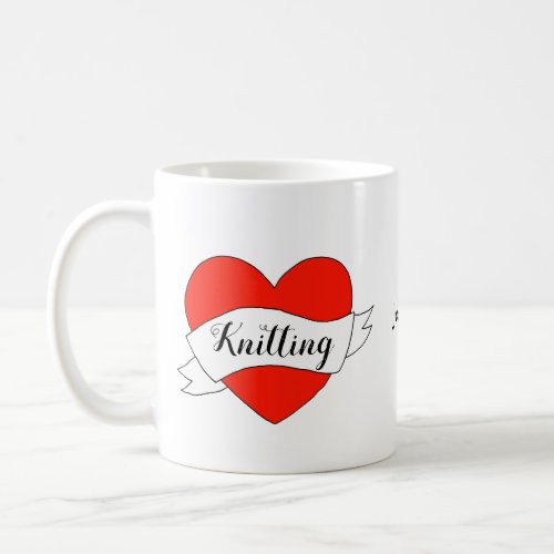 Gift for knitter I love knitting custom name  Coffee Mug