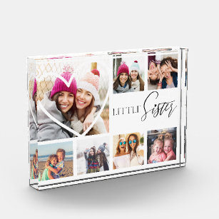 Gift For Little Sister 7 Photo Collage Heart BFFs