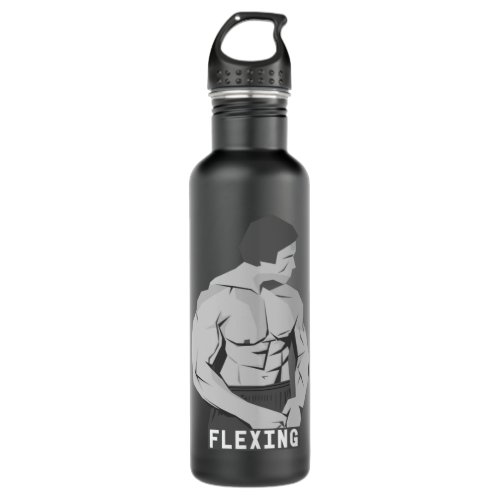 Gift For Men Arnold Flexing  Fitness Bodybuilding  Stainless Steel Water Bottle