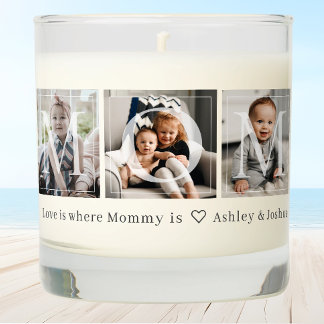 Gift for Mom 3 Photo Collage Scented Candle