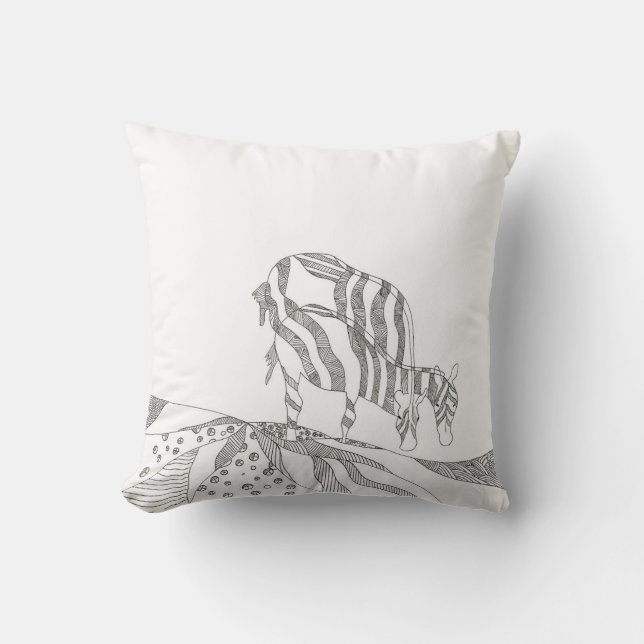 gift for mom  abstract stick figure throw pill throw pillow (Front)