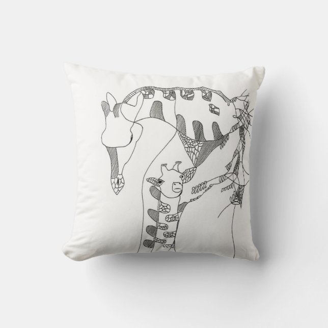 gift for mom  abstract stick figure throw pill throw pillow (Front)