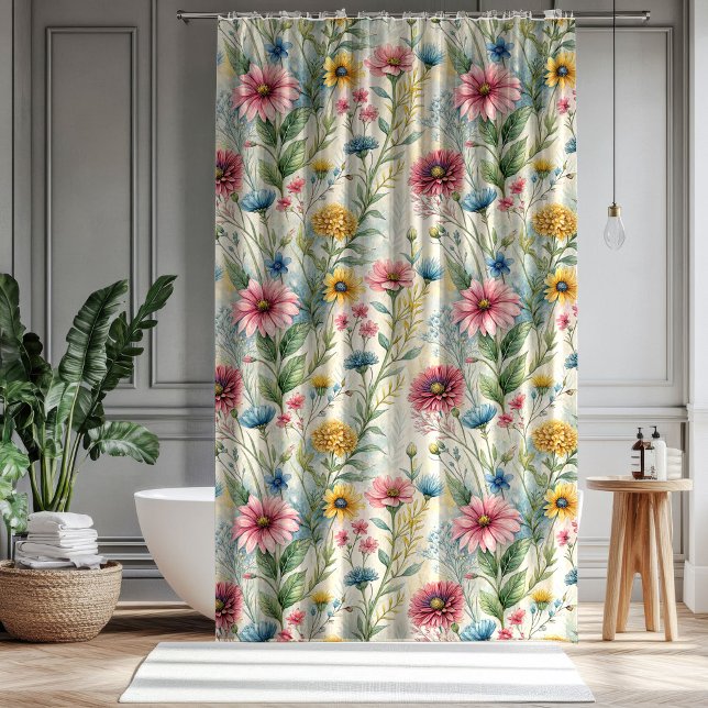 Gift for Mom & Dad Pastel Wildflowers Curtain (Gift for Mom & Dad Pastel Wildflowers Curtain)