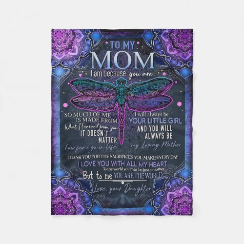 Gift For Mom I Love YOu With All My Heart Fleece Blanket
