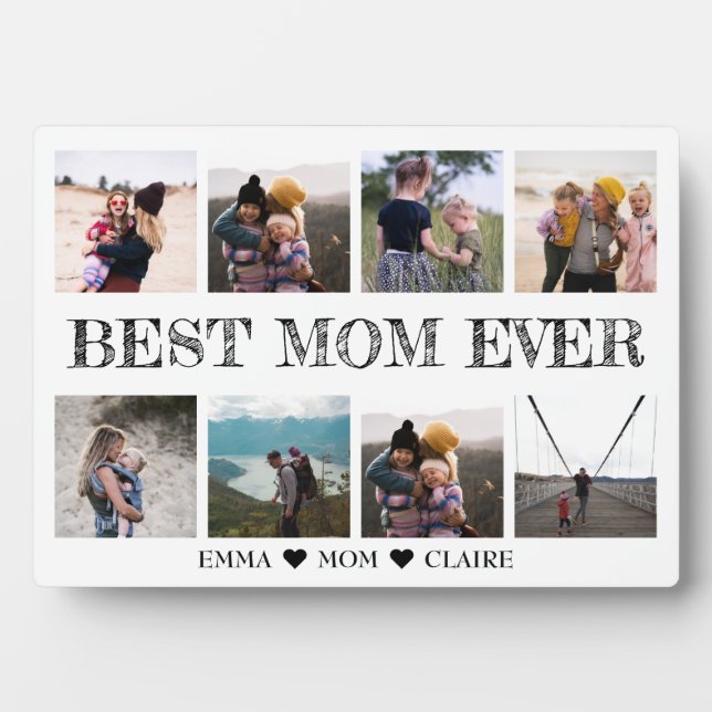 Gift For Mom Photo Collage Plaque With Easel (Front)