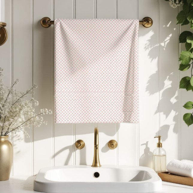 Gift for Mom Rose Gold Tartan Bath Towel Look (Gift for Mom Rose Gold Tartan Bath Towel Look)
