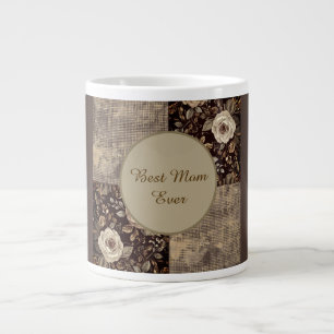Gift For Mom, Vintage,Best Mom Ever,Beautiful Rose Giant Coffee Mug