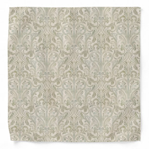 Gift for Mother in Law Classic Green Scroll Patter Bandana