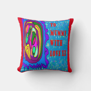 Gift for mother mauve pink blue two designs each throw pillow