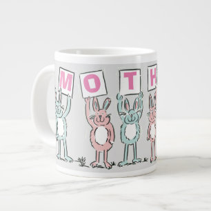 Gift for Mother With Fun Rabbits Giant Coffee Mug