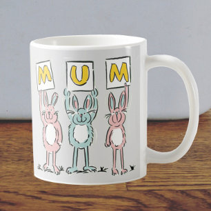 Gift for Mum Fun Rabbits Design Coffee Mug