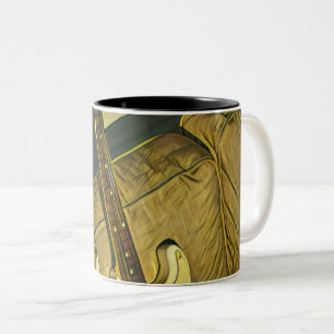 Gift for music teacher guitarist bassist Two-Tone coffee mug