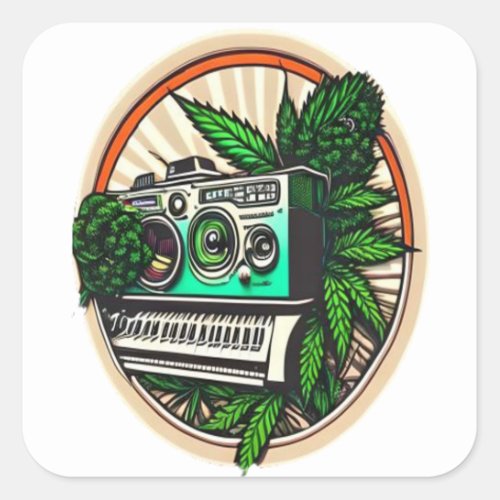 gift for musicweed lovers square sticker