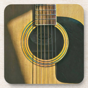 Gift for musician guitarist beverage coaster