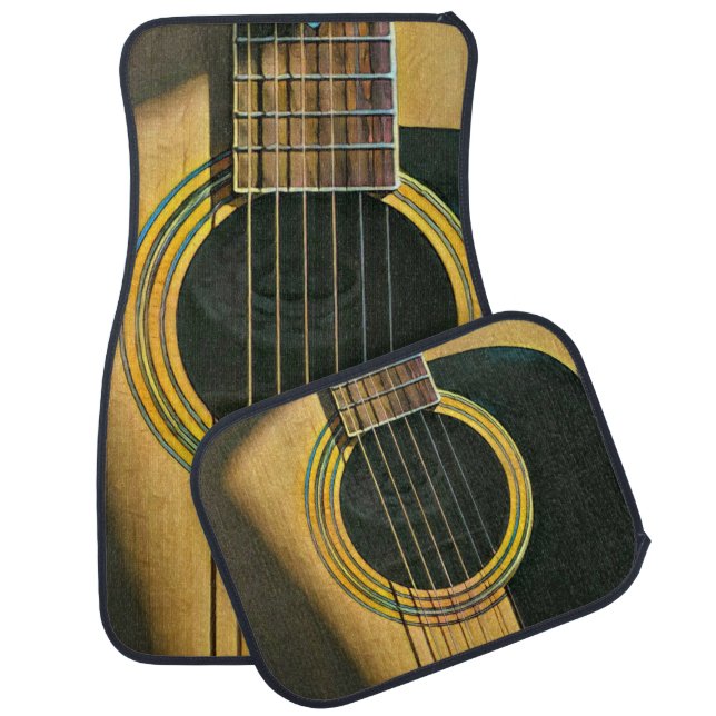 Gift for musician guitarist car floor mat (Set)