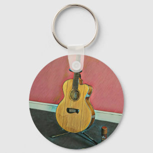 Gift for musician guitarist keychain