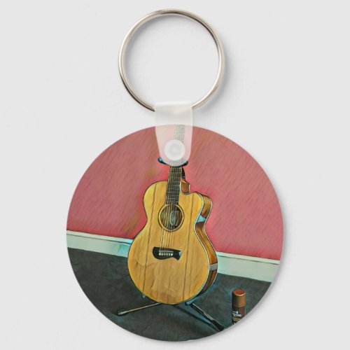 Gift for musician guitarist keychain