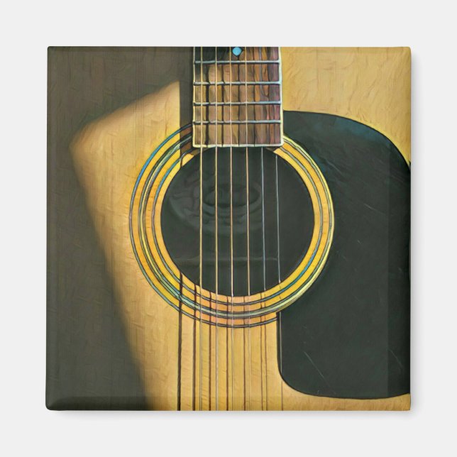 Gift for musician guitarist magnet (Front)