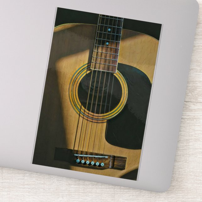Gift for musician guitarist sticker (Detail)