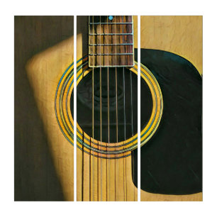 Gift for musician guitarist triptych