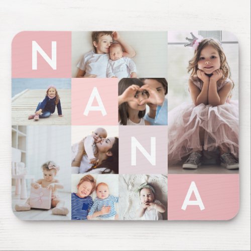 Gift For Nana  Nana Modern Multiple Photo Grid Mouse Pad