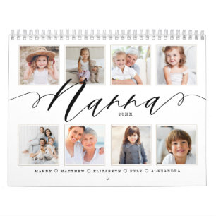 Gift for Nanna   Grandchildren Family Photos Calendar