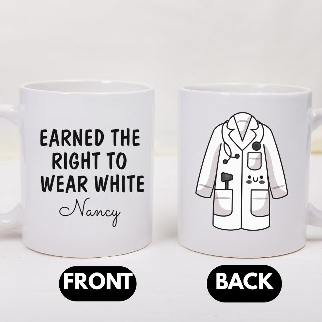 Gift For New Doctor, Personalized White Coat  Coffee Mug (Creator Uploaded)