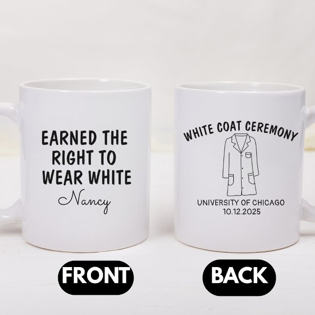 Gift For New Doctor, Personalized White Coat  Coffee Mug (Creator Uploaded)