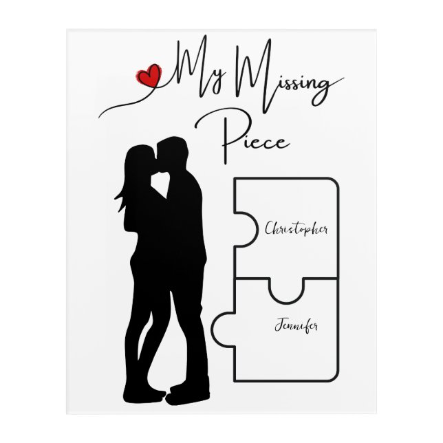 Gift For Newlyweds | My Missing Puzzle Piece Acrylic Print (Front)