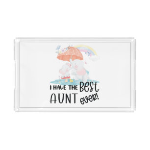 Gift for Niece Cute Elephant Under an Umbrella Acrylic Tray