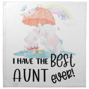 Gift for Niece Cute Elephant Under an Umbrella Cloth Napkin