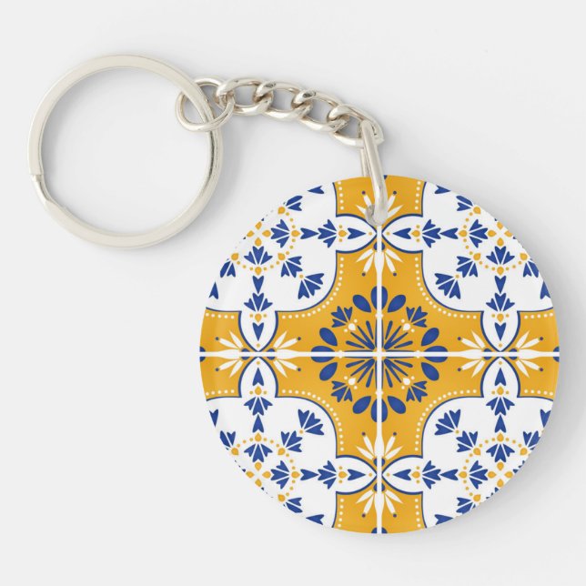 Gift for niece Portuguese azulejo from aunt Keychain (Front)