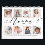 Gift for Nonna | Grandchildren Family Photos Calendar<br><div class="desc">Send a beautiful personalized gift to your Grandma (Nonna) that she'll cherish. Special personalized grandchildren & family photo collage calendar to display your own special family photos and memories. The front cover design features a simple 8 photo collage grid design with "Nonna" designed in a beautiful handwritten black script style....</div>