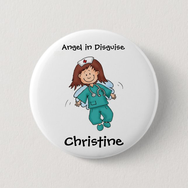 Gift for Nurse - Personalize with Name Pinback Button (Front)