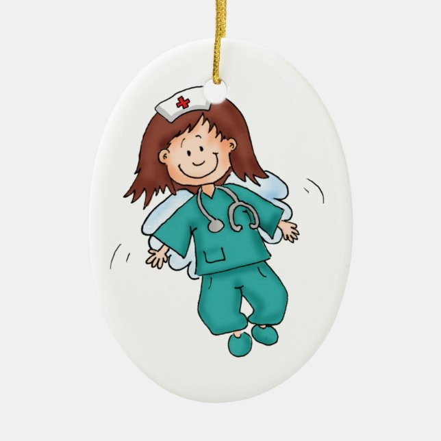 Gift for Nurses - Personalize with your name Ceramic Ornament (Front)